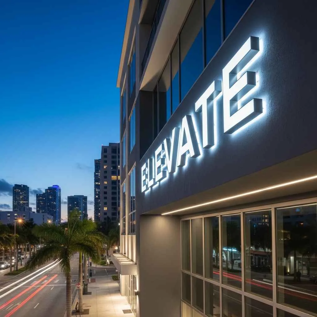  LED channel letter signage on commercial building