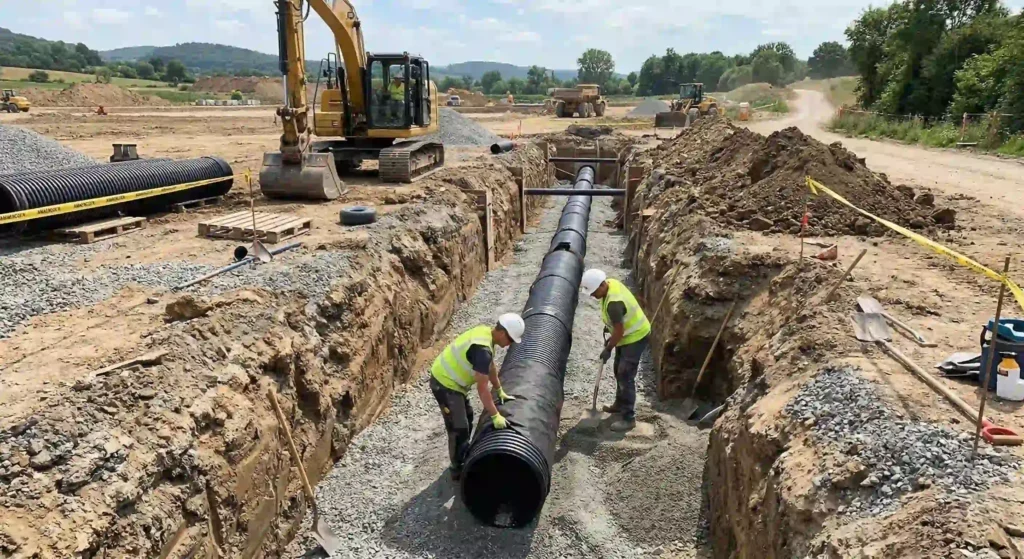 drainage system installation